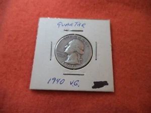 1940 Washington Quarter G Good Silver 25c - Picture 1 of 2