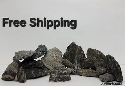 AQUARISTONE Rocks for Aquarium Stone Decorations 20lb Striped Granite Fish Tank Ornaments