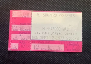 Fleetwood Mac Ticket Stub Tusk Tour 1977 - Imagen 1 de 2