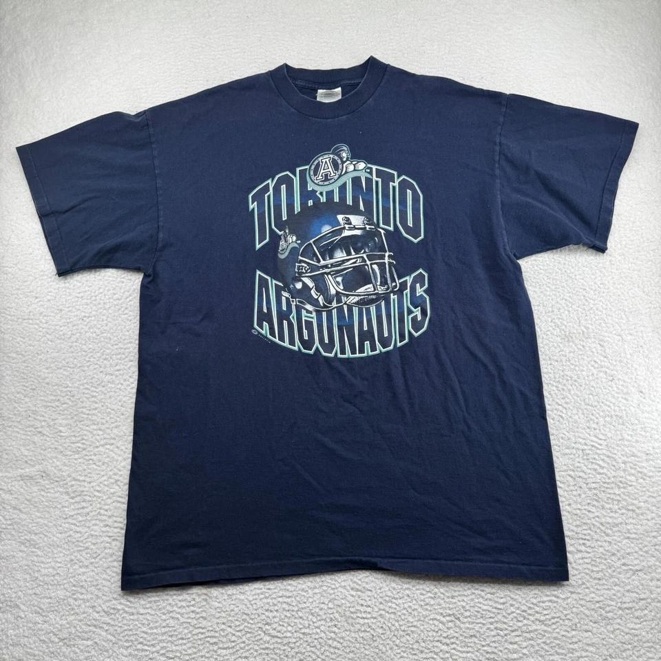 Vintage Toronto Argonauts Shirt Mens 2XL Blue Single Stitch Canada CFL Bulletin - Image 1 of 4