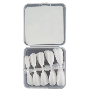 100 altamente flexibles SHORTY - ALMENDRA (corta) Press on Tips in Box (Clear) Almendra - Imagen 1 de 4