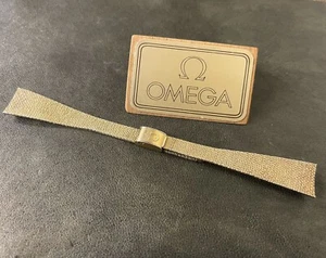 Damas Omega 10K malla llena de oro década de 1950 reloj pulsera 15mm extremos curvos - Imagen 1 de 7