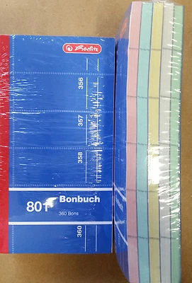 5 oder 10x herlitz Bonbuch Nr. 801 Formularbuch 360 Bons / Abrisse  - Bild 1 von 4
