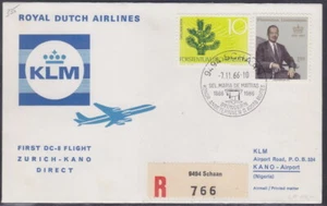 FLUGPOST - ERSTFLUG KLM ZÜRICH / KANO 1966 - DC 8 - mit Nr.: 460+464 - Picture 1 of 2
