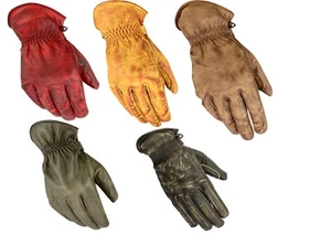 Motorrad-Handschuhe Leder Retro Cruiser Cafe Racer Sommer Handschuhe Gr S-3XL - Picture 1 of 6