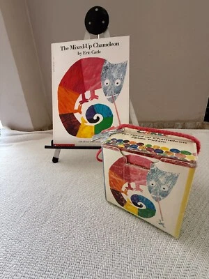 The Mixed Up Chameleon Eric Carle Set of 2 Jigsaw Puzzle + PB Book READ - Image 1 of 4