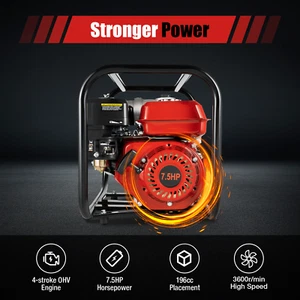 Gasoline Water Pump 7.5 HP 3000W 3" Portable Gas-Powered Semi-Trash Water Pump - Bild 1 von 16