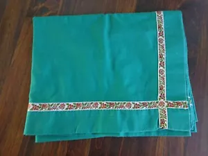 MANTEL DE TELA VERDE 58"" X 46"" Rectangular Marrón Rayas Florales - Imagen 1 de 4