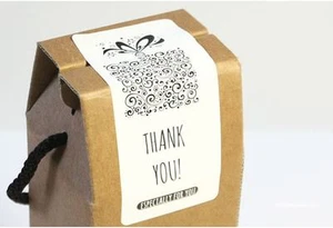 100Pcs Craft Gift Box Packaging Sticker Seal 'THANK YOU' Sticker Label DIY Gift - Picture 1 of 6