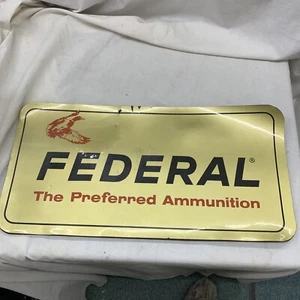 Vintage Federal Premium Ammunition Gun Mat Dealer Advertising Pad gold black - Picture 1 of 7