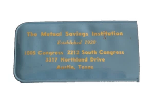 Kit de costura LA INSTITUCIÓN DE AHORRO MUTUO Austin TX publicidad vintage - Imagen 1 de 3