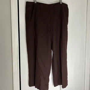 Coldwater Creek Womens Size 1X Linen Blend Pull On Carpri Pants Brown Dressy - Picture 1 of 10
