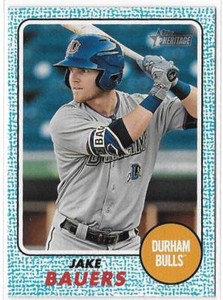 2017 TOPPS HERITAGE MINORS - BLUE BORDER - JAKE BAUERS /99
