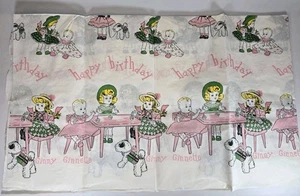 Vintage Ginny and Ginnette Happy Birthday Table Cloth (Paper) - 108" x 84" - Picture 1 of 3