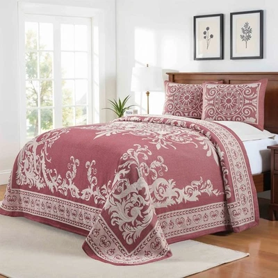 DAWTON HILL Adalie Lightweight Cotton Blend Jacquard Traditional Medallion Bedspread Set
