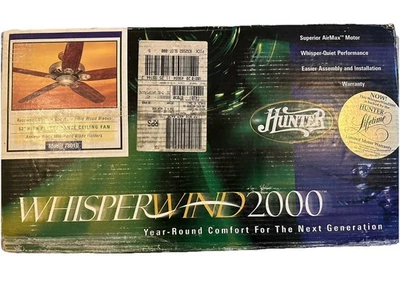 Vintage Hunter 52” Whisperwind 2000 Ceiling Fan with Light Model 78010 Read Des. - Image 1 of 4