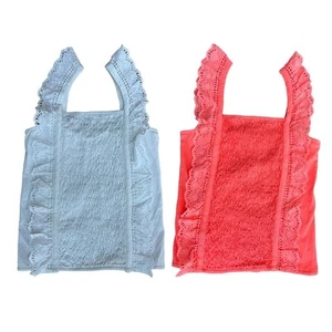 New Justice Girls 2 Pieces Orange White Ruffled Shirred Sleeveless Top M(10) - Picture 1 of 7