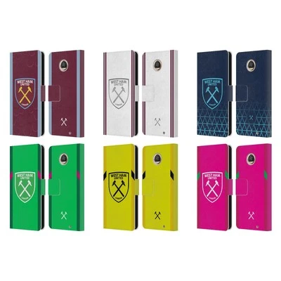 WEST HAM UNITED FC 2023/24 CREST KIT LEATHER BOOK CASE FOR MOTOROLA PHONES - Image 1 of 4