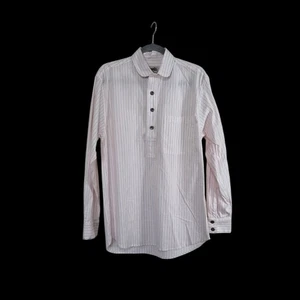 Old Frontier Clothing Co. Western Cream Red Stripe Club Collar Shirt Men's Small - Picture 1 of 14