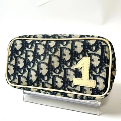 CHRISTIAN DIOR Trotter No. 1 bolsa pequena bolsa acessória PVC couro marinho x branco - Imagem 1 de 4