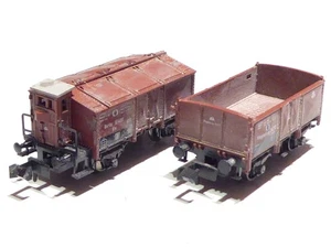 Minitrix N DRG 2x 2achsiger Klappdeckelwagen O Wagen gebraucht G878 - Picture 1 of 4