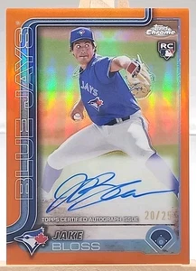 2025 Topps Chrome Jake Bloss RC Auto /25 🔥 Orange Refractor Blue Jays Rookie - Picture 1 of 3