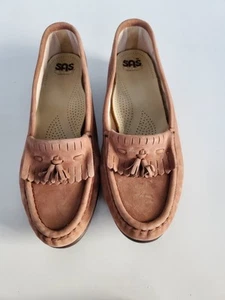 SAS Womens Shoes SOFTIE Kiltie Tassel Slip On Suede Mocassin Loafers 8.5 M Shoes - Picture 1 of 12