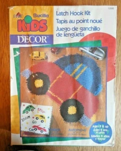 Vintage 2001 Plaid Bucilla Kids Decor Latch Hook Kit #13500 "Car" 21x13 - OPENED - Picture 1 of 5