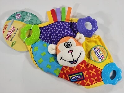 Monkey Nuby Comfort Teether Teething Blanket Blankie 0m+ Squeaks - BPA Free NEW! - Image 1 of 2