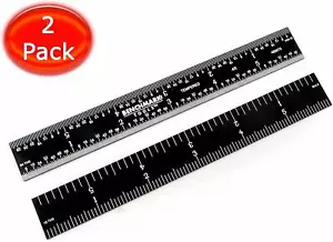 Strumenti di riferimento 2 Ea 6" 4R macchinista rigido grado righello nero cromato inox - Foto 1 di 5