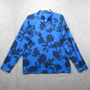 G/Fore Tonal Floral Luxe 1/4 Zip Pullover Performance Mens L Blue Racer Golf - Picture 1 of 9