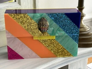 Kurt Geiger Rainbow Boxed Style, Kensington Clutch Bag no Offers - Picture 1 of 10