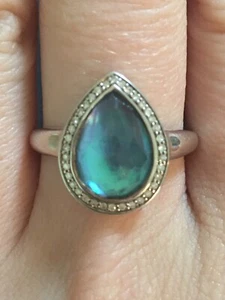 IPPOLITA Stella Mini Pear Teardrop Ring Blue Quartz Diamonds 925 Silver 7.5 $595 - Picture 1 of 8