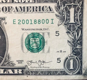 2001 Aug 8: Birthday Note One Dollar Bill 2013  E 2001-8-8-00 I - Picture 1 of 3