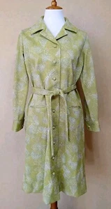 Stunning Perfect Condition Handsewn 1960s Lime Green Coat Dress Fabric S/M Pucci - Picture 1 of 11