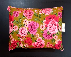 VTG Bed Pillow Floral By Spiegel Pink Green Retro MCM Hollywood Regency Bedding - Picture 1 of 12