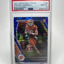 2021 Panini Prizm Draft Picks Trevor Lawrence Blue Pulsar Gem Mnt 10