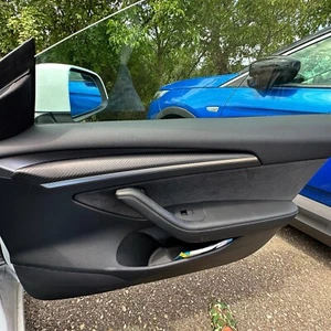 Vero rivestimento in carbonio opaco Performance 2 pezzi per Tesla Model 3 Model Y - Foto 1 di 16