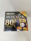 Memorex Blank Discs Recordable Music CD-R DA 80 Minutes 10 Pack Sealed Vintage