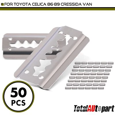 50 piezas clips de retención de tira de parachoques plateados para Toyota Celica Cressida Van Metal Foto 1 de 4
