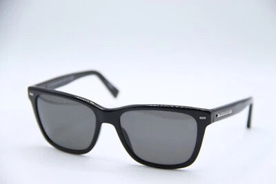 NEW ERMENEGILDO ZEGNA 0002 01D BLACK POLARIZED AUTHENTIC FRAMES SUNGLASSES 57-17 - Image 1 of 4