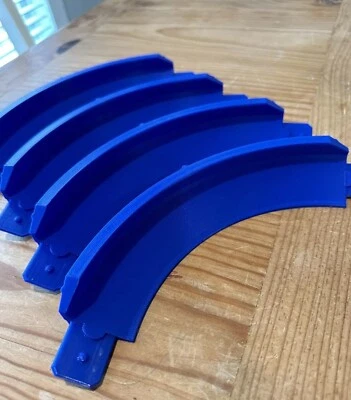 Hot Wheels Compatible 90 Degree High Bank Turns Pack Of 4 (Blue) - Image 1 of 4