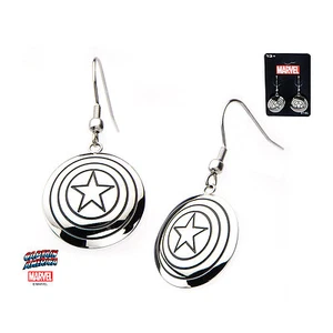 Marvel CAPTAIN AMERICA SHIELD LOGO COLGAR PENDIENTES Acero inoxidable NWT Cosplay - Imagen 1 de 4