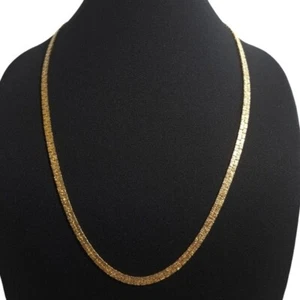 Flache Damen-Nuggetkette goldfarben Wendehalskette 13,5 Zoll - Bild 1 von 11