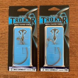 (6 ganchos) Lazer TroKar MAG Swimbait TK160 - 7/0 negro platino, (2x) paquetes de 3 ganchos - Imagen 1 de 5