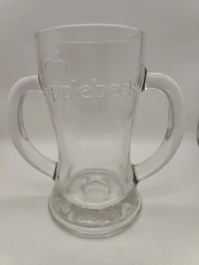 APPLEBEE'S Beer Stein Double Fisted 2 Handle Heavy Glass Mug Vtg EUC - Picture 1 of 10
