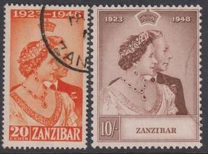 Zanzibar - 1948 Silver Wedding Set SG 333/334 FU Cv £ 40 [F1626] - Bild 1 von 2