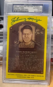 Deceased New York Yankees Johnny Mize Autographed HOF Post Card PSA Slabbed - Picture 1 of 2