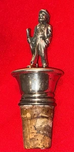 TAPÓN PLACA PLATA VINTAGE DESCALZO SENDERISMO CABALLERO FIGURA ALEMANIA circa 1900 - Imagen 1 de 5