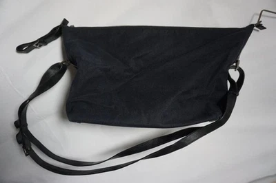 Bolso de Hombro Yves Saint Laurent Raro Hecho en Italia Cuero Lona Negro Usado Foto 1 de 4